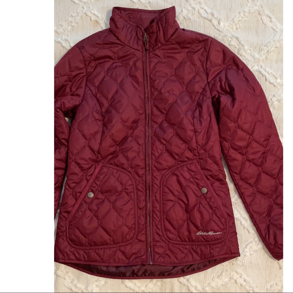 New Eddie Bauer Burgundy-Red Coat, Size XS